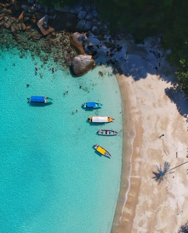 Tropical beach at sunset