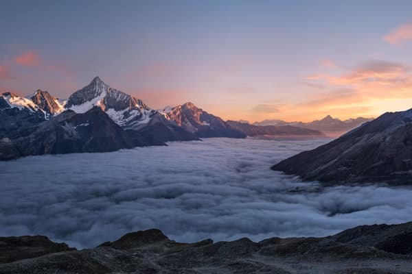Scenic mountain road with travelers on an adventure